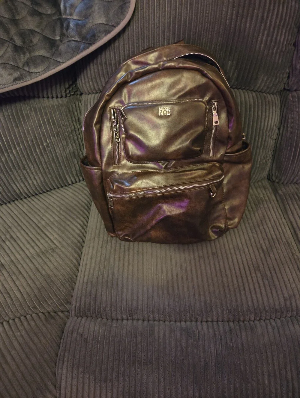 Steve Madden Metallic Brown Backpack